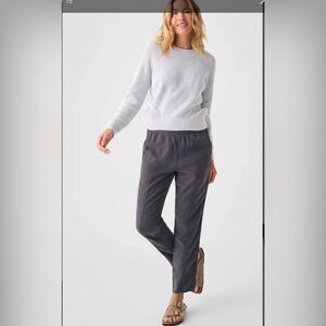 Faherty Arlie Day Pull‎ On Tapered Pants Faded Black Gray Sz Small